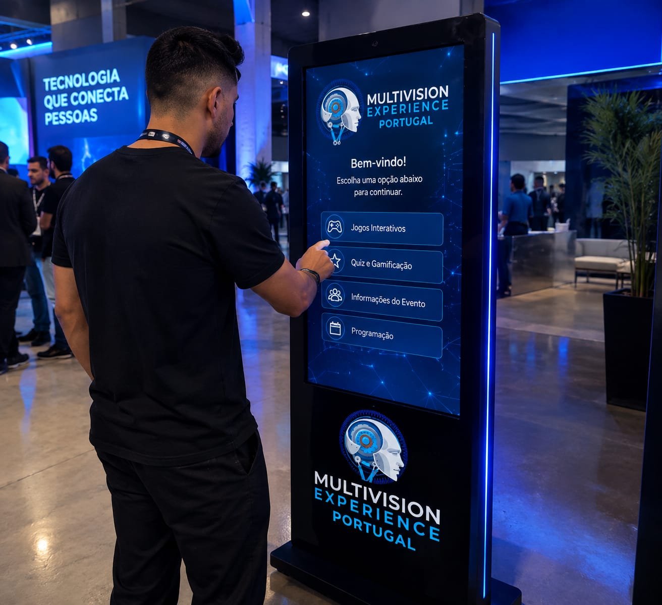 Aluguer de Totem Touch Screen parAluguer de Totem Touch Screen para Eventos em Lisboa e Porto 2026 Eventos em Lisboa e Porto 2026