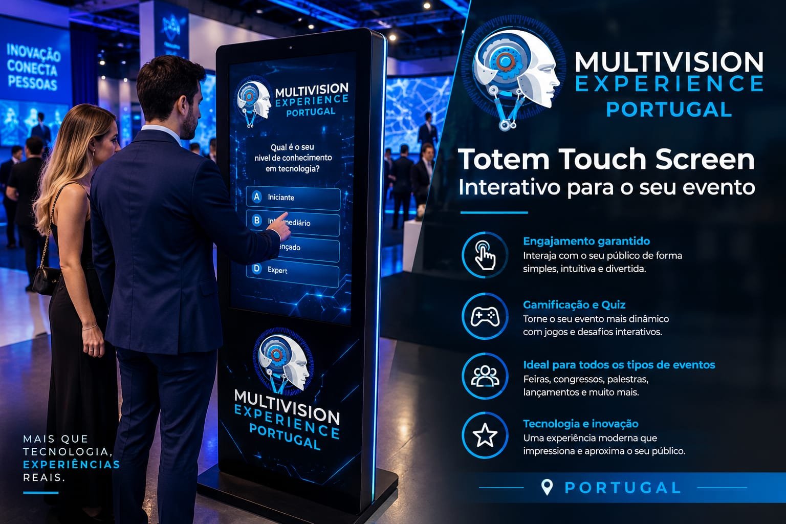 Aluguer de Totem Touch Screen para Eventos em Lisboa e Porto 2026